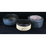 John Ablitt (20th Century) three studio pottery bowls To include two twin handled examples,