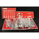 An Old Hall Alveston pattern sixty three piece flatware service Brushed stainless steel,
