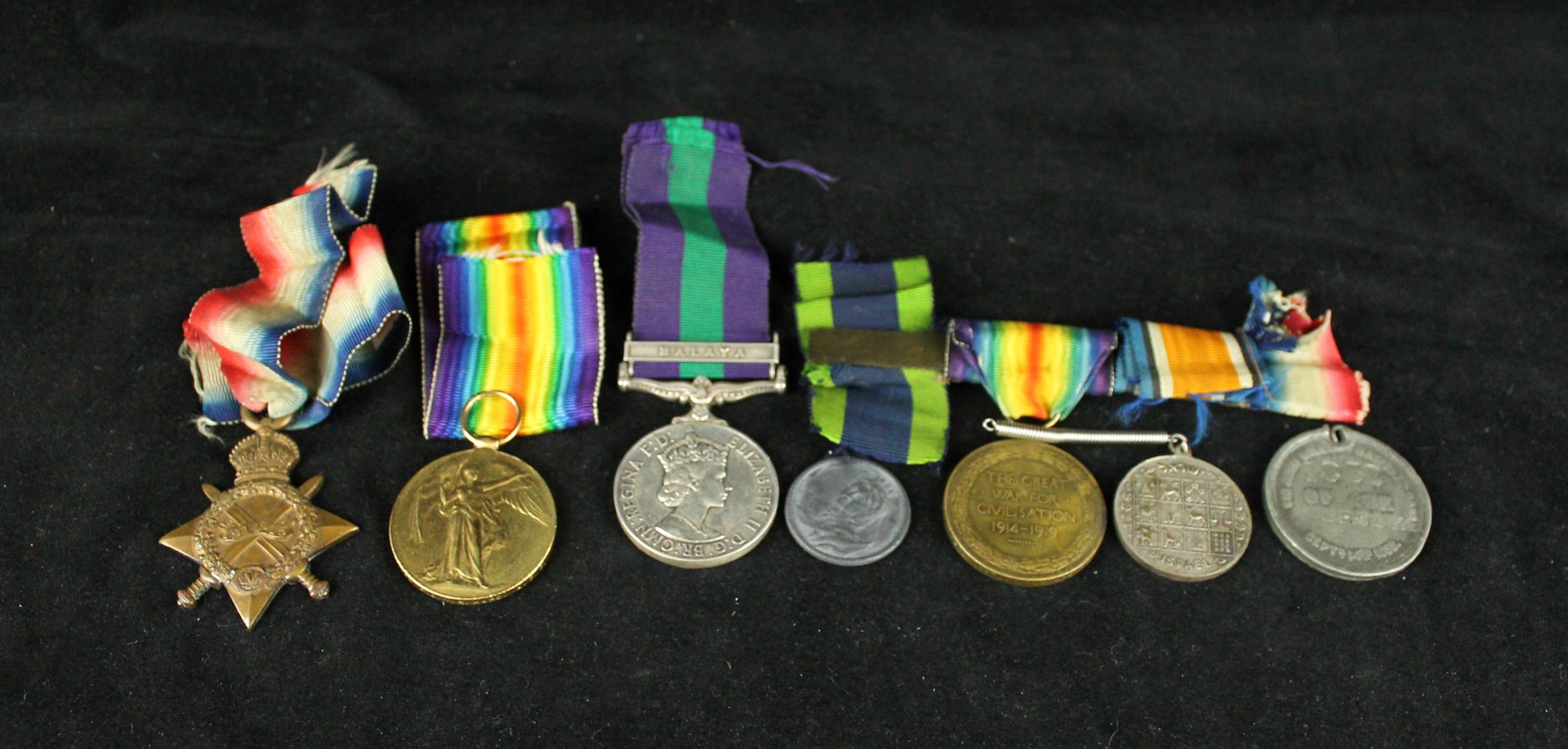 A collection of WWI and Queen Elizabeth II medals Comprising 1914/15 star awarded to 2292 Private J