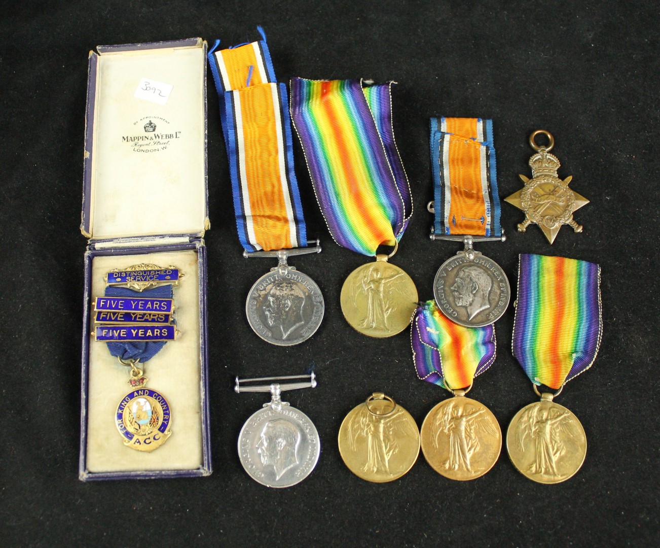 A collection of WWI medals To include British war medal and Victory medal awarded to 440545 Sapper