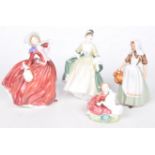 A collection of four Royal Doulton figurines Home Again HN2167, Elegance H2264,