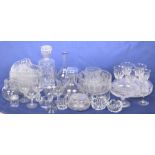 A large quantity of various glassware To include wine glasses, decanters, horderve dishes, tumblers,