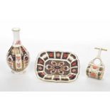 A collection of Royal Crown Derby Imari pattern items To include a rectangular old Imari dish