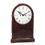 Moncas, Liverpool Regency mahogany bracket clock 20cm diameter enamel dial with Roman numerals,
