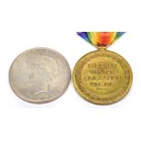 United States of America dollar dated 1925 World War I War for Civilisation medal awarded to 4404