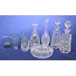 A collection of 19th/20th Century glassware To include two early 20th Century etched galleon