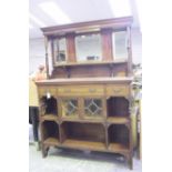 An Edwardian mahogany mirror back chiffonier Superstructure raised back with three bevelled mirrors