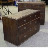 A George III mahogany chest on chest The upper chest with two short and three long graduated