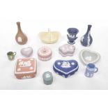 A small collection of various Wedgwood Jasper ware items To include thirteen examples each of