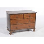 An Edwardian mahogany chest of drawers The rectangular moulded top with a crossbanded border above