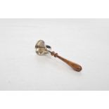 A Silver candle snuffer The turned hardwood handle with silver domed snuffer 13.