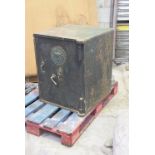 Milners Safe Company cast iron safe Of typical form with hinged door and lock plate,