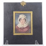 An 18th Century ivory portrait miniature of Elizabeth Hill Of square form,