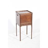 A Georgian mahogany tray top night stand The square top with a galleried border above a single