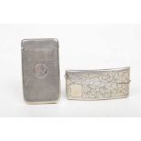 Two Victorian and Edwardian Silver card cases To include a Victorian engraved corned example,