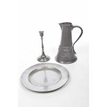 A Tudric pewter Art Nouveau design jug Of tapered cylindrical form,