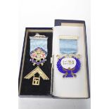 Two silver and enamel Masonic jewels To include The Nile Valley Lodge 6306, United Services Lodge.