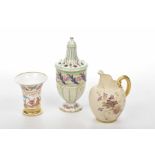 A group of 19th/20th Century English porcelain items To include a Royal Worcester blush ivory