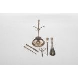 A small collection of ladies Silver dressing items To include a Silver jewellery/hat pin stand,