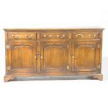 A George III style oak dresser/sideboard,