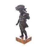 A French 19th Century bronze figure of putti, after Moreau, French The figure in standing position,