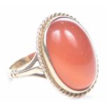A 9k gold and carnelian ring Weight approx.