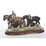 Border Fine Arts "Coming Home" Model No: JH9A by Judy Boyt, raised on a wooden base and dated 1985,