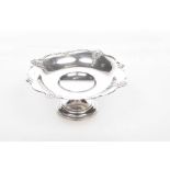A George VI Silver tazza The scalloped shallow bowl,