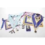 A collection of Shropshire Masonic regalia To include apron, collar, further aprons, jewels etc.