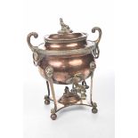 A mid 19th Century copper Samovar Raised on four ball feet,