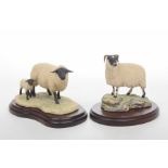 Two Border Fine Art figure groups To include "Suffolk Ewe and Lamb",
