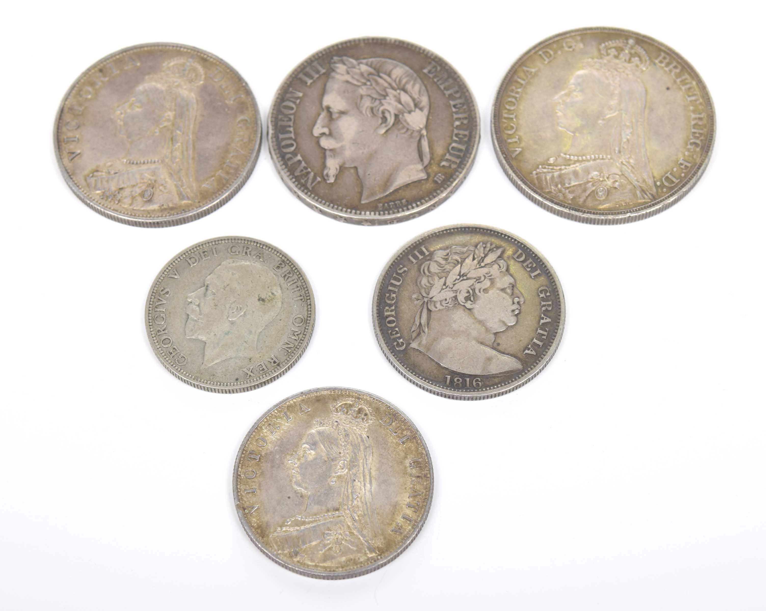 A collection of Queen Victoria silver coinage To include crown dated 1890, double florin dated 1888,