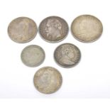A collection of Queen Victoria silver coinage To include crown dated 1890, double florin dated 1888,