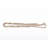 A yellow metal box-link chain Of conventional form, stamped 9ct to clasp, weight approx.