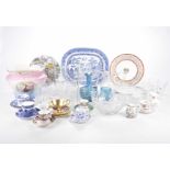 A mixed collection of ceramics and glassware To include a thistle engraved lemonade jug and glass