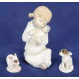 A group of ceramics Comprising Rosenthal model mouse and similar model puppy,