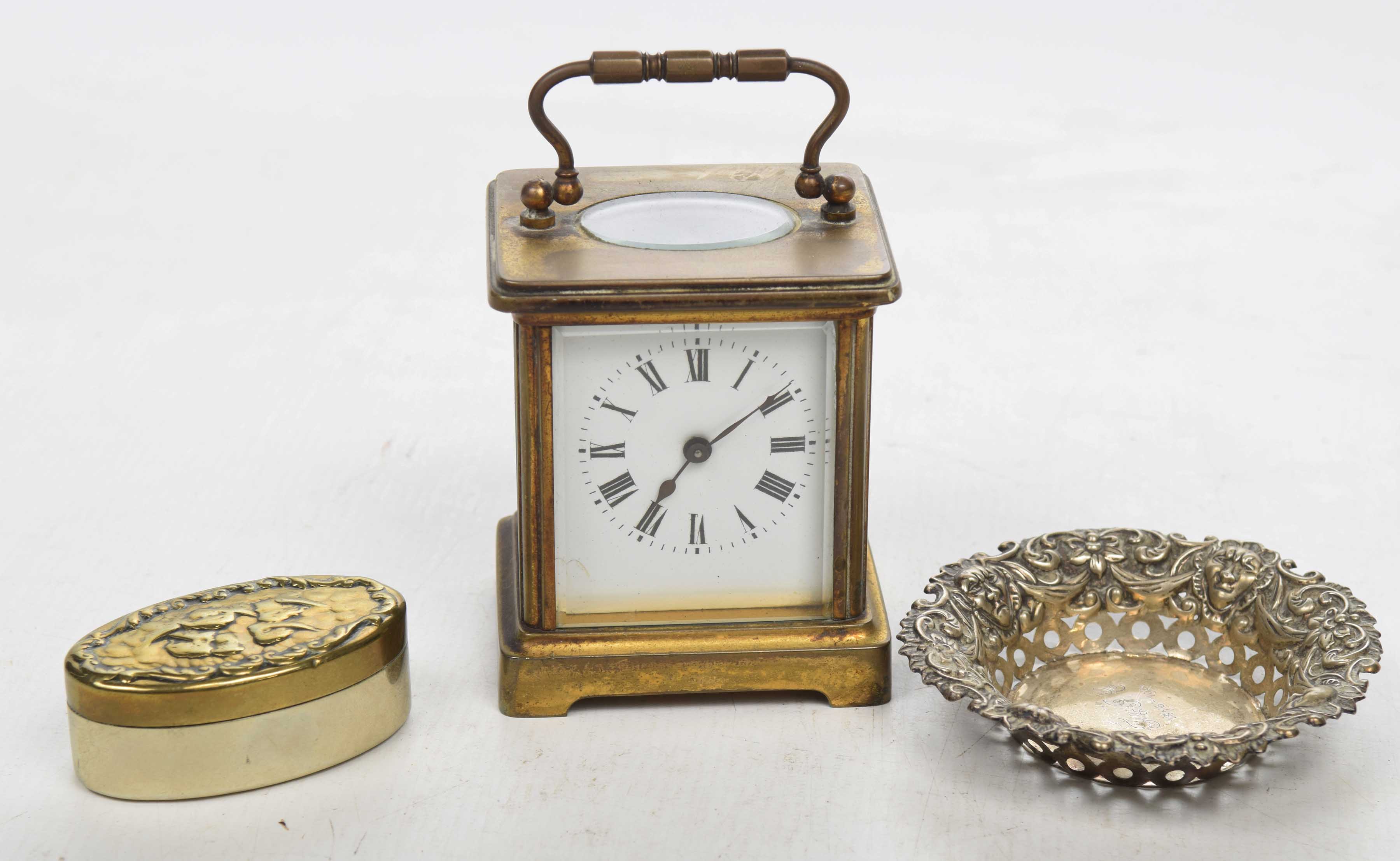 A mixed group of collectable items To include a 19th Century French ladies carriage clock,