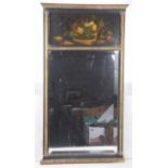 A French style ebonised and giltwood pier mirror Of typical rectangular form with bevelled mirror