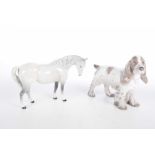 A group of ceramics To include a Beswick grey horse figure 14cm high,