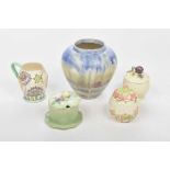A collection of 1930's ceramics To include a Merzayside ware high fired vase,