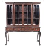 A Chinese Chippendale Revival mahogany display cabinet,