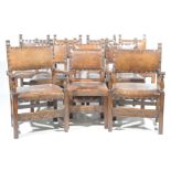 A good quality matched set of 17th Century style dining chairs,