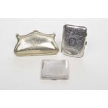 A group of Silver ladies collectable items To include an Edwardian Silver inscribed cigarette case,
