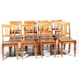 A set of twelve late Victorian satinwood dining chairs Each chair with a rail back above a shaped