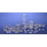 A collection of 19th Century etched glassware To include six various tumblers,