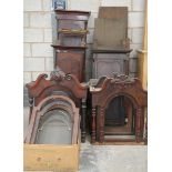 A collection of 18th and 19th Century clock cases and hoods To include cases with quarter columns,