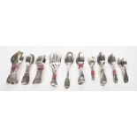 A collection of Georgian teaspoons To include three Edinburgh 1820 examples,