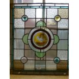 A late Victorian aesthetic movement stained glass panel, of square form,