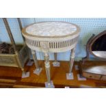 A good quality reproduction Italian style marble topped white painted coffee table.