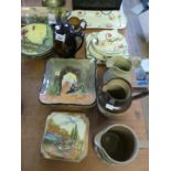 A mixed lot of ceramics, to include Doulton Kingsware covered hot water jug,